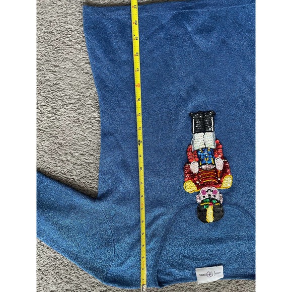 Blue sparkly little drummer boy ugly christmas sweater/top - Picture 9 of 9